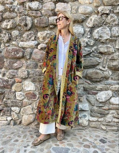 Indian green floral - green,